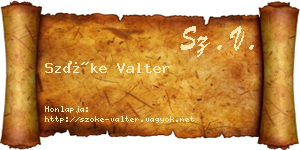 Szőke Valter névjegykártya
