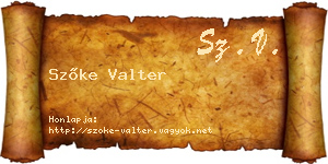 Szőke Valter névjegykártya